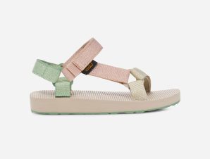 TEVA GIRL’S ORIGINAL UNIVERSAL METALLIC CANVAS SANDALS ΜΠΕΖ