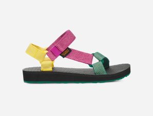 TEVA GIRL’S ORIGINAL UNIVERSAL METALLIC CANVAS SANDALS ΡΟΖ