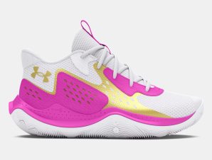 Under Armour – 3026635 UA GS JET ’23 – White/Vivid Magenta/Metallic Gold