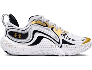 Under Armour – Unisex Παπούτσια Μπάσκετ UA Spawn 6 – White/Black/Metallic Gold