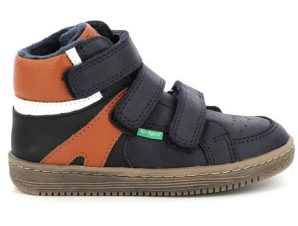 Παιδικά Παπούτσια για Αγόρια Kickers High Sneakers Lohan Navy/Orange – ΜΠΛΕ